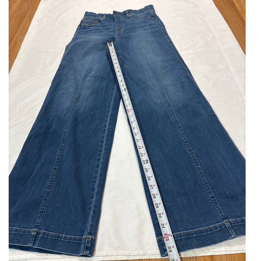 Spanx Women’s Large Tall Seamed Front Wide Leg Jeans Western Festival Denim - Picture 7 of 9